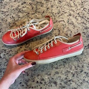 Women’s timberland canvas and Leather deck shoes size 8
